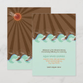 Invitation Réception de mariage d'été de plage Vagues Marron (Devant / Derrière)
