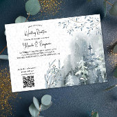 Invitation Réception de mariage d'hiver de la forêt de neige 