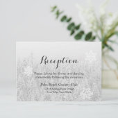 Invitation Réception de mariage d'hiver Flocons de neige et F (Debout devant)