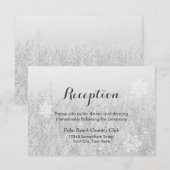 Invitation Réception de mariage d'hiver Flocons de neige et F (Devant / Derrière)