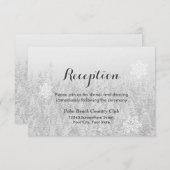 Invitation Réception de mariage d'hiver Flocons de neige & Fo (Devant / Derrière)