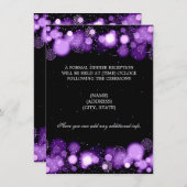 Invitation Réception de mariage d'hiver Lumières violettes (Devant / Derrière)