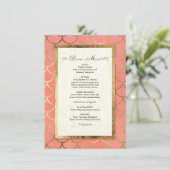 Invitation Réception de mariage Dîner formel Art Déco Coquill (Debout devant)