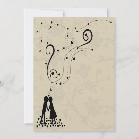 Invitation Réception de mariage dorée élégante moderne (Dos)