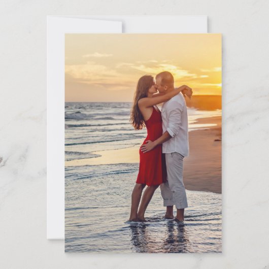 Invitation Réception de mariage du coucher de soleil sur la p (Dos)