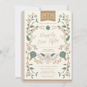 Invitation Réception de mariage du livre de bibliothèque vint