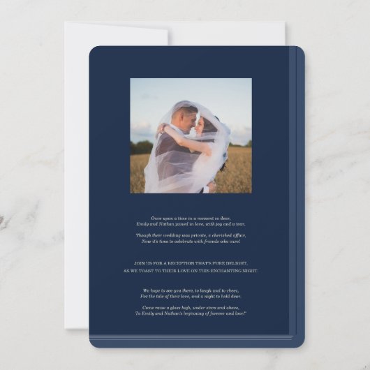 Invitation Réception de mariage du livre de bibliothèque vint (Dos)