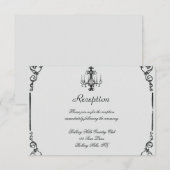 Invitation Réception De Mariage Du Lustre vintage (Devant / Derrière)