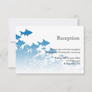 Invitation Réception de mariage du poisson bleu et du corail