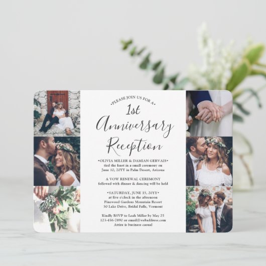 Invitation Réception de mariage du premier anniversaire Colla (Debout devant)