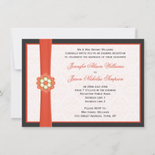 Invitation Réception de mariage du soir aux bijoux orange man