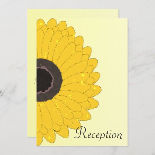 Invitation Réception de mariage du soir Tournesol jaune (Devant / Derrière)