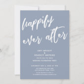 Invitation Réception de mariage Dusty Blue Happily Ever After (Devant)