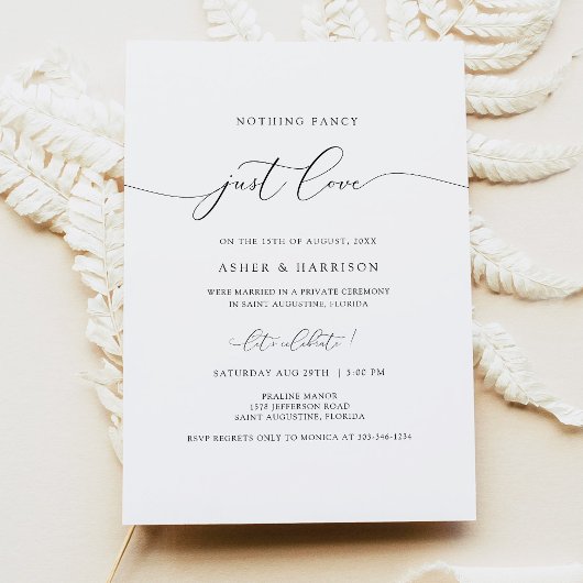 Invitation Réception de Mariage Élégant avec Calligraphie Mod