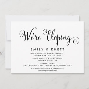 Invitation Réception de Mariage Élégant avec Calligraphie Sou