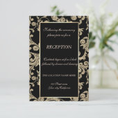 Invitation Réception de mariage élégant avec des tourbillons  (Debout devant)