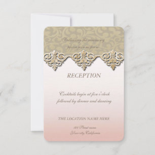 Invitation Réception de mariage élégant chic damassé