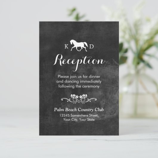 Invitation Réception de mariage élégant de cheval (Debout devant)