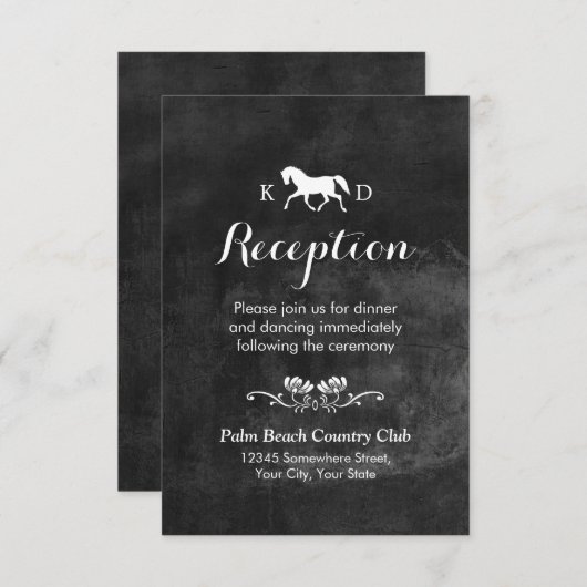 Invitation Réception de mariage élégant de cheval (Devant / Derrière)