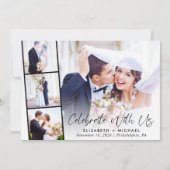 Invitation Réception de mariage élégant en photo (Devant)