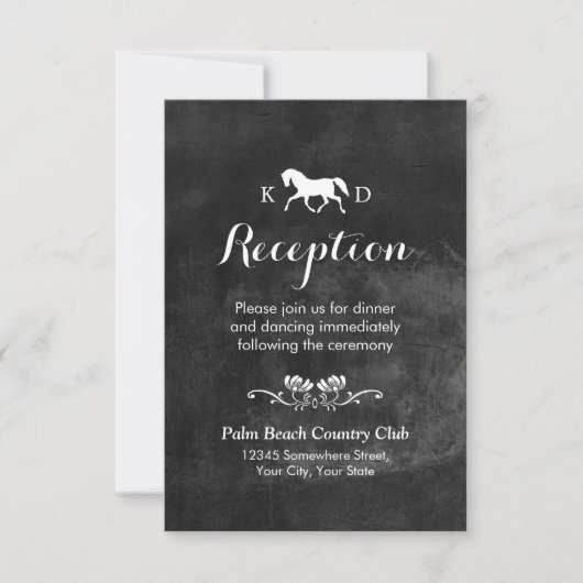 Invitation Réception de mariage élégant pour chevaux (Devant)