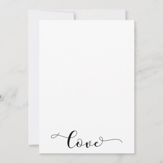 Invitation Réception de mariage élégant script noir blanc sim (Dos)