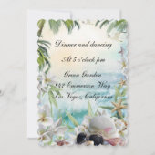 Invitation Réception de mariage élégant sur une plage tropica (Devant)