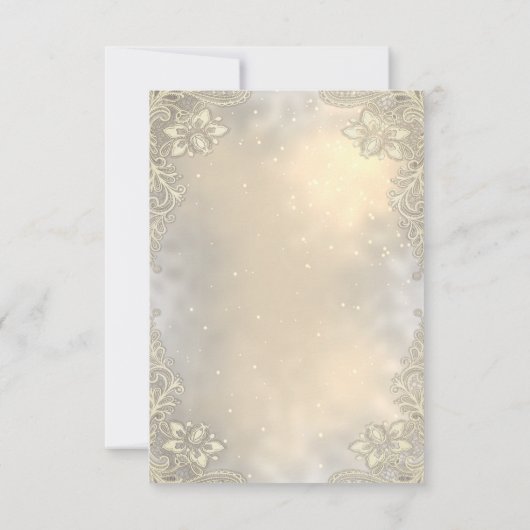 Invitation Réception de mariage élégante à cœurs dorés en den (Dos)