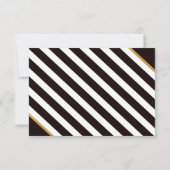 Invitation Réception de mariage élégante à rayures noires et  (Dos)