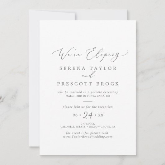 Invitation Réception de Mariage Élégante avec Calligraphie Ar (Devant)