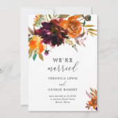 Invitation Réception de mariage élégante avec un décor floral (Devant)