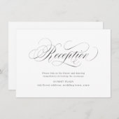 Invitation Réception de mariage élégante calligraphie classiq (Devant / Derrière)