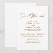 Invitation Réception de mariage élégante calligraphiée en or (Devant / Derrière)