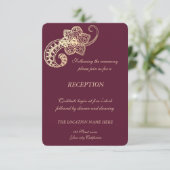 Invitation Réception de mariage élégante chic or cachemire (Debout devant)