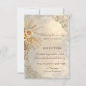 Invitation Réception de mariage élégante chic or fleurs boho (Devant)