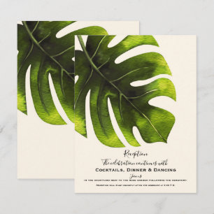Invitation Réception De Mariage Élégante En Feuille De Palme