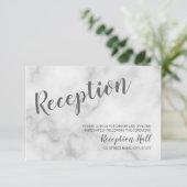 Invitation Réception de mariage élégante en marbre blanc (Debout devant)