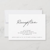 Invitation Réception de mariage élégante en noir et blanc (Devant)