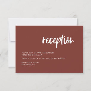 Invitation Réception de mariage élégante en terracotta modern