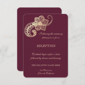 Invitation Réception de mariage élégante et chic à motifs cac (Devant / Derrière)