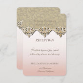 Invitation Réception de mariage élégante et chic damassé (Devant / Derrière)