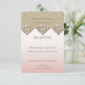 Invitation Réception de mariage élégante et chic damassé (Debout devant)