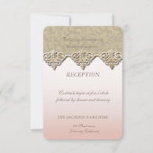 Invitation Réception de mariage élégante et chic damassé (Devant)