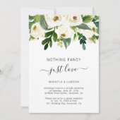 Invitation Réception de mariage élégante et florale blanche m (Devant)