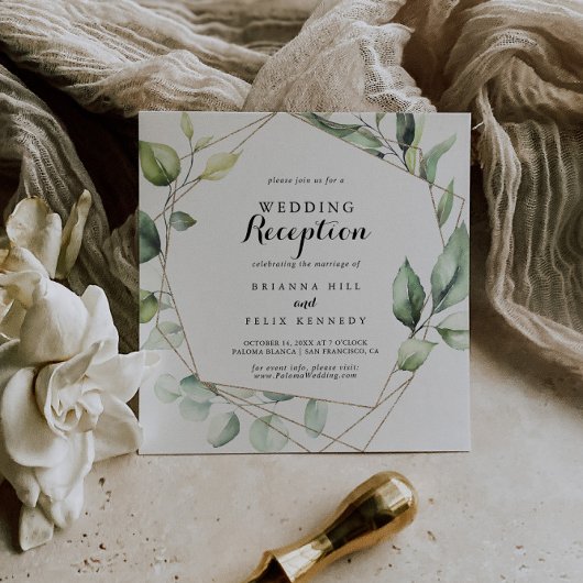Invitation Réception de mariage élégante et géométrique avec