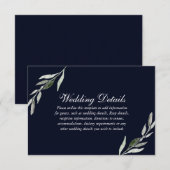 Invitation Réception de mariage élégante feuille verte bleu m (Devant / Derrière)