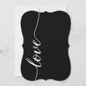 Invitation Réception de mariage Élégante Fuite Black White (Dos)