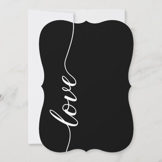 Invitation Réception de mariage Élégante Fuite Black White (Dos)