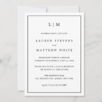 Réception de mariage élégante noir et blanc simple