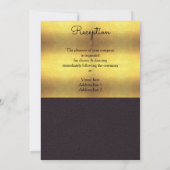 Invitation Réception de mariage élégante or et noir (Dos)